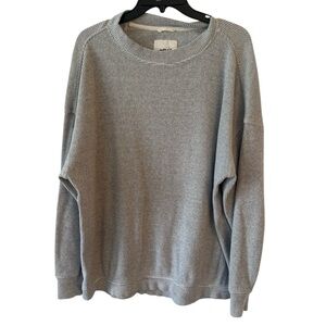 Aerie Women's Crewneck Waffle Knit Sweatshirt Gray like new size Medium